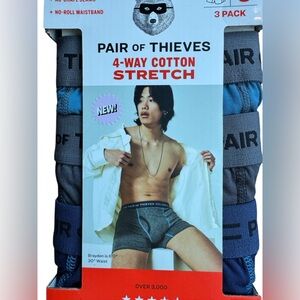 Pair of‎ Thieves Men's 4-Way Cotton Stretch Underwear - Blue and Gray Sz S NWB
